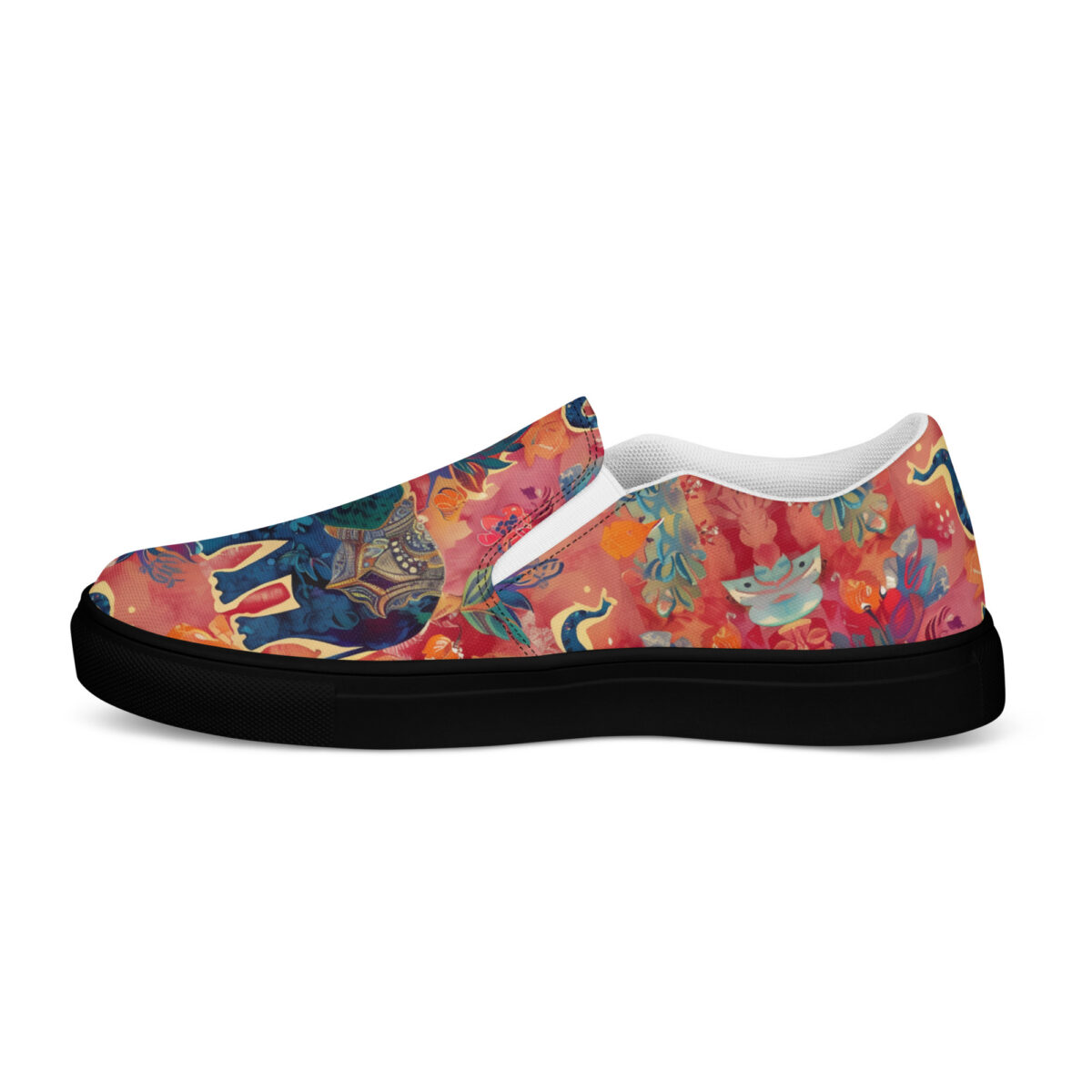 Elephant Spirit Slips - black sole, left outside view