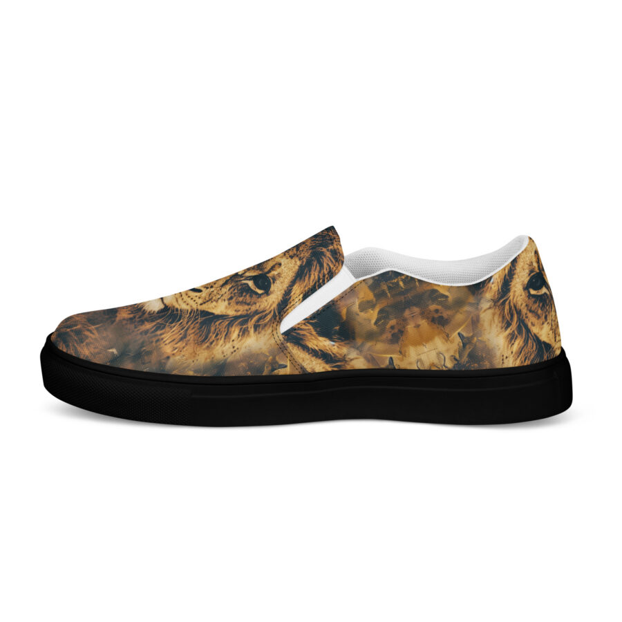 Lion Pride Slips - black sole, left outside view