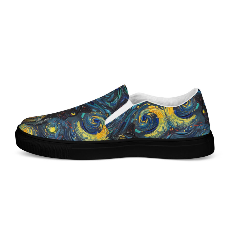 Pawcasso Slips - black sole, left outside view
