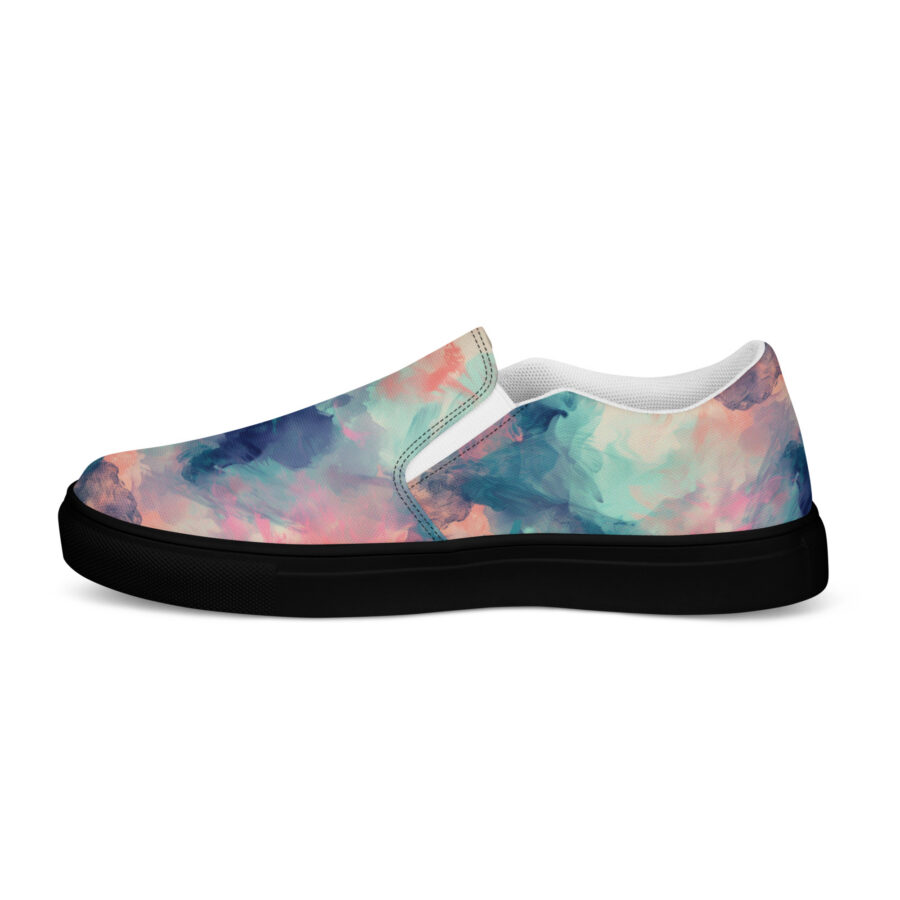 Watercolor Slips - black sole, left outside view