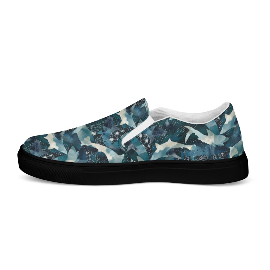 Sharky Slips - black sole, left outside view