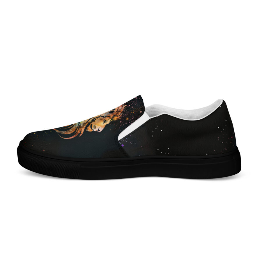 Lion Dazzle Slips - black sole, left outside view