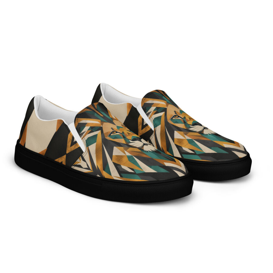 Lion Pride Slips - black sole, right front view