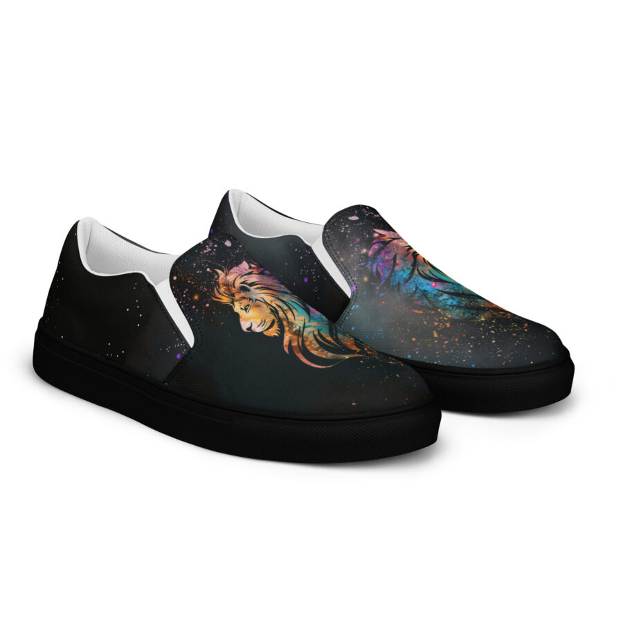 Lion Dazzle Slips - black sole, right front view