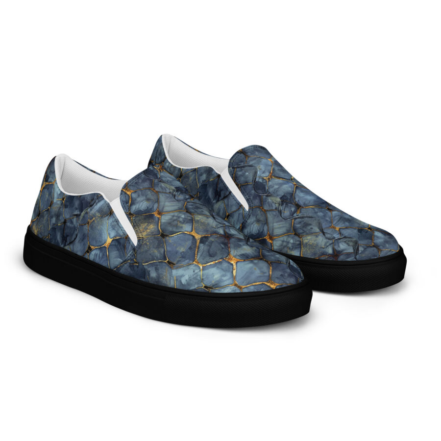 Royal Snakeskin Slips - black sole, right front view