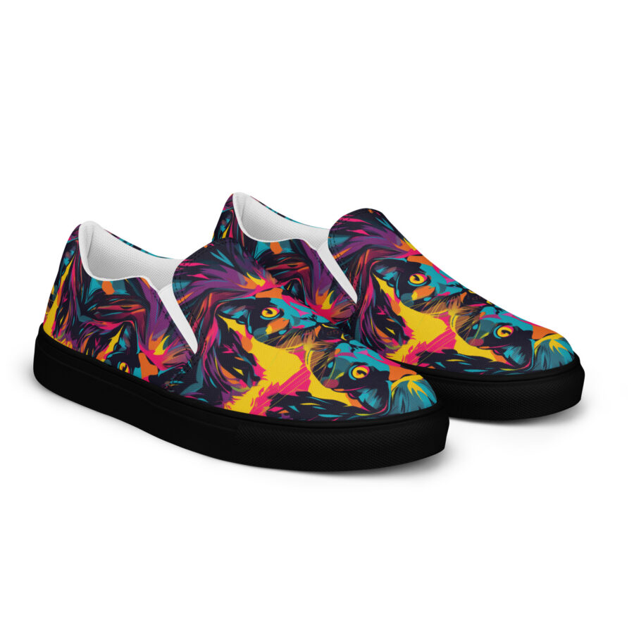 Party Cat Slips - black sole, right front view