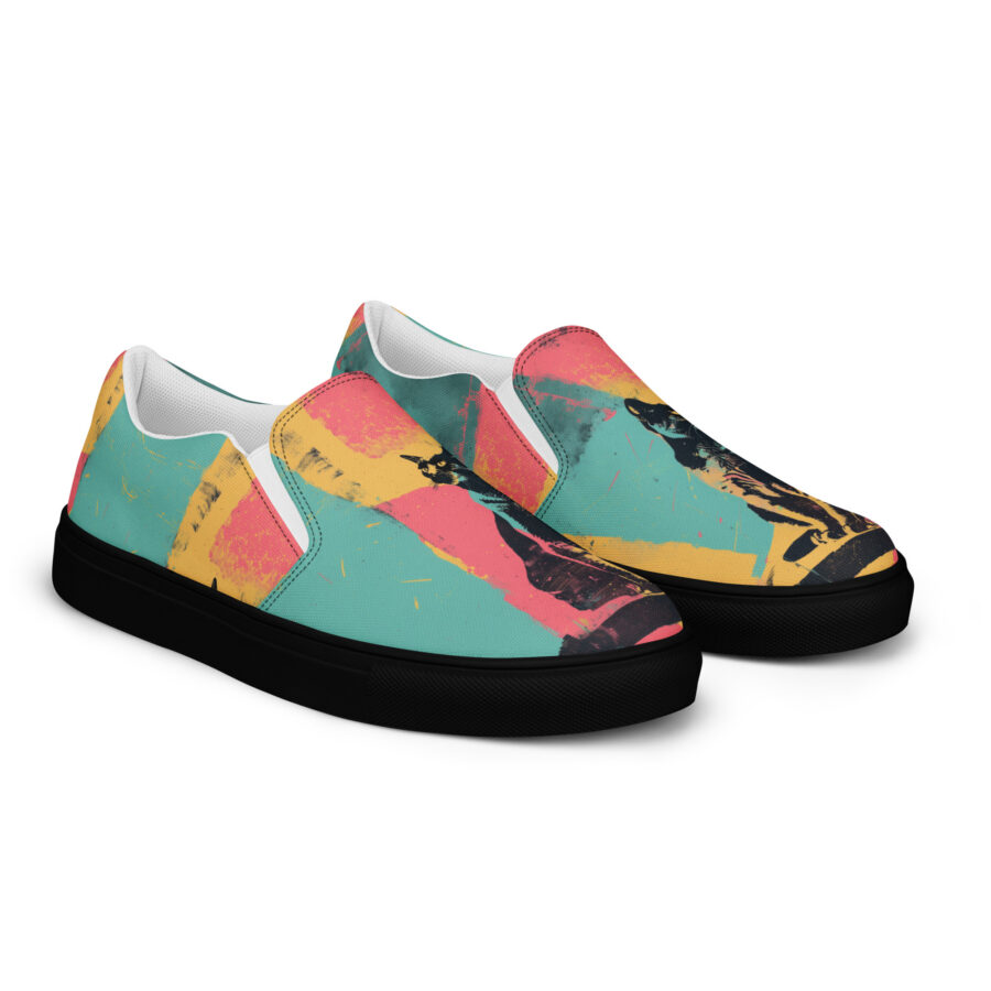 Catfitti Slips - black sole, right front view