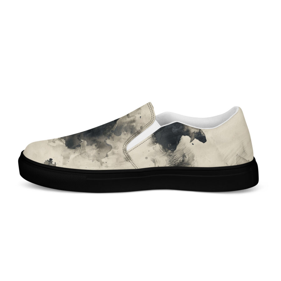 Lux Cat Slips - black sole, right inside view