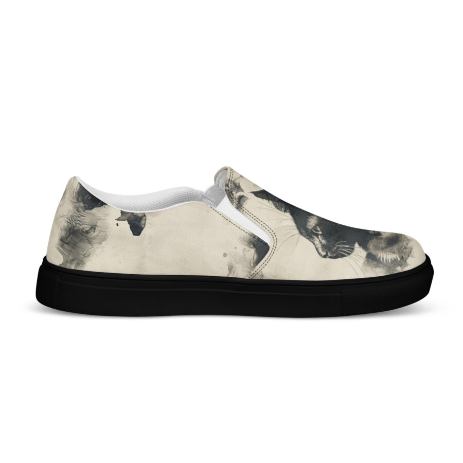 Lux Cat Slips - black sole, right outside view