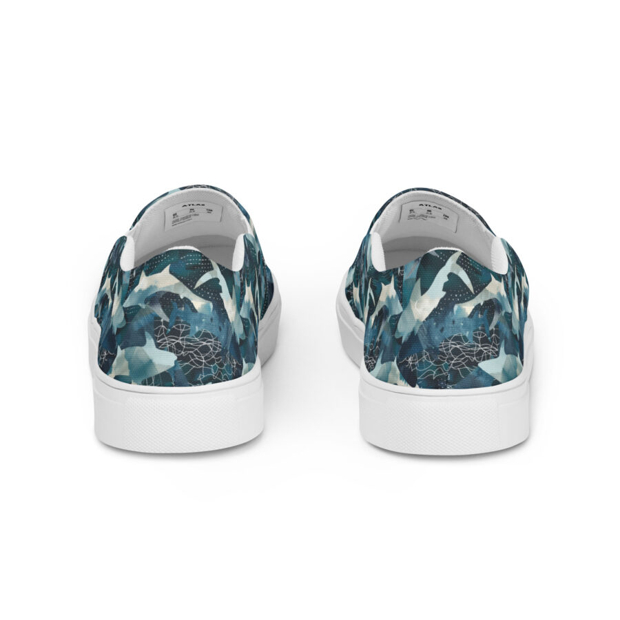 Sharky Slips - white sole, back view