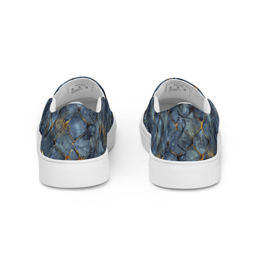 Royal Snakeskin Slips - white sole, back view