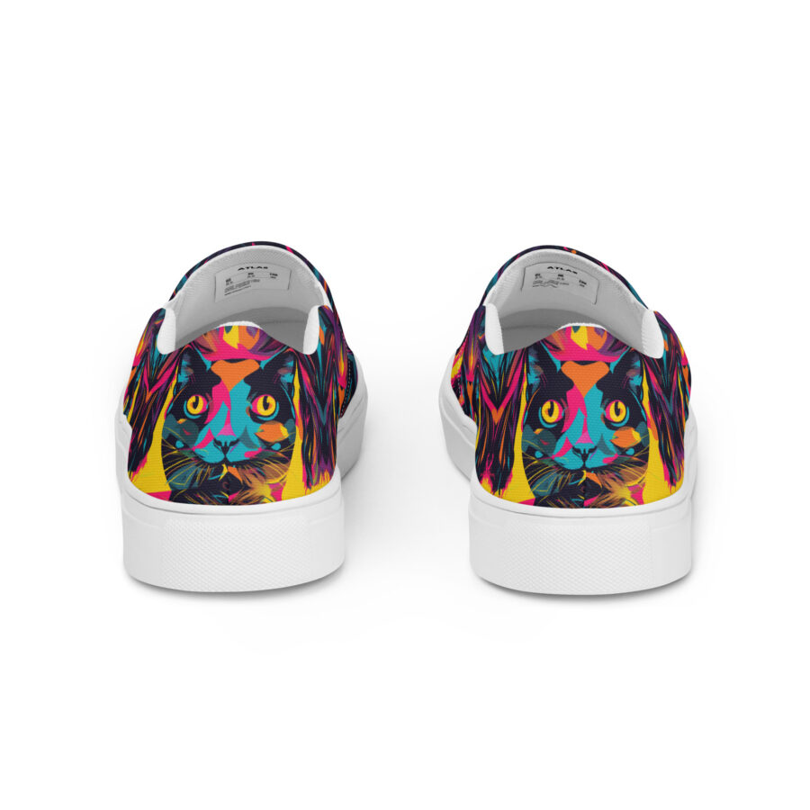 Party Cat Slips - white sole, back view