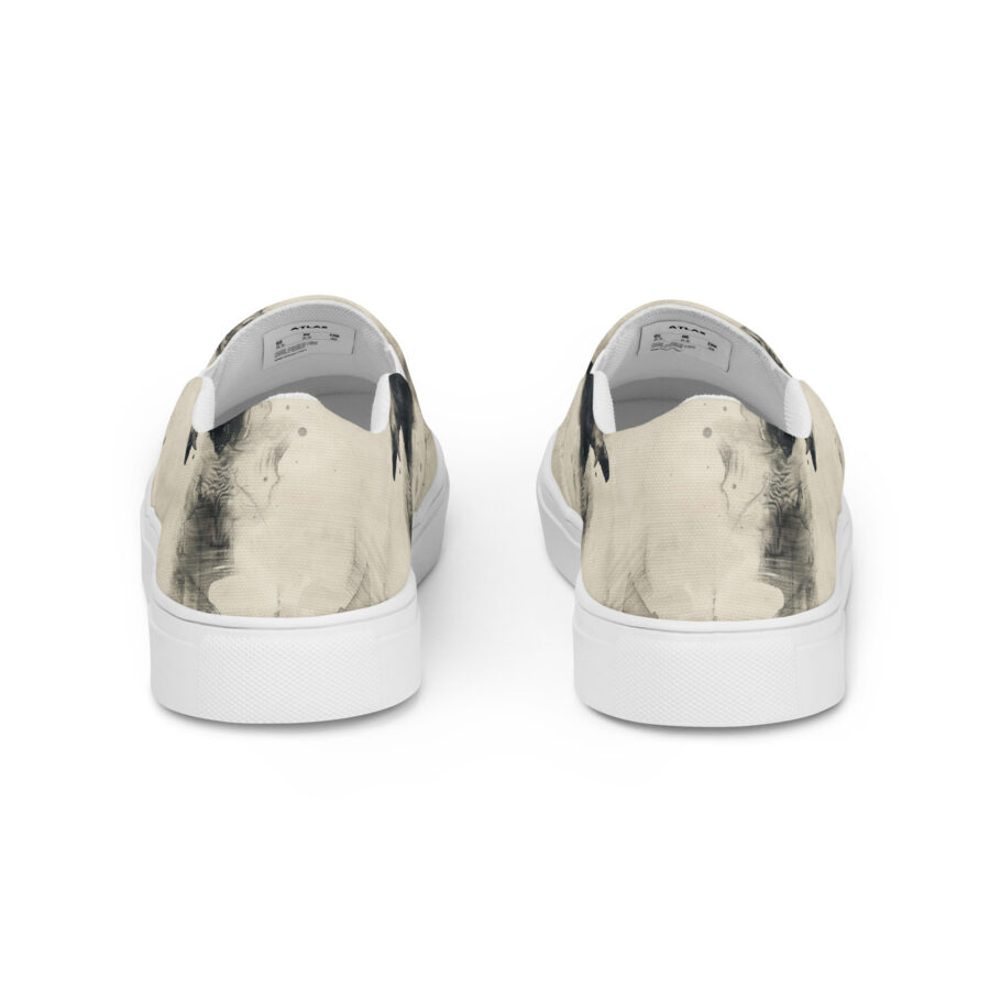 Lux Cat Slips - white sole, back view