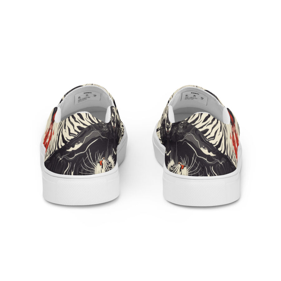 Tiger Slips - white sole, back view