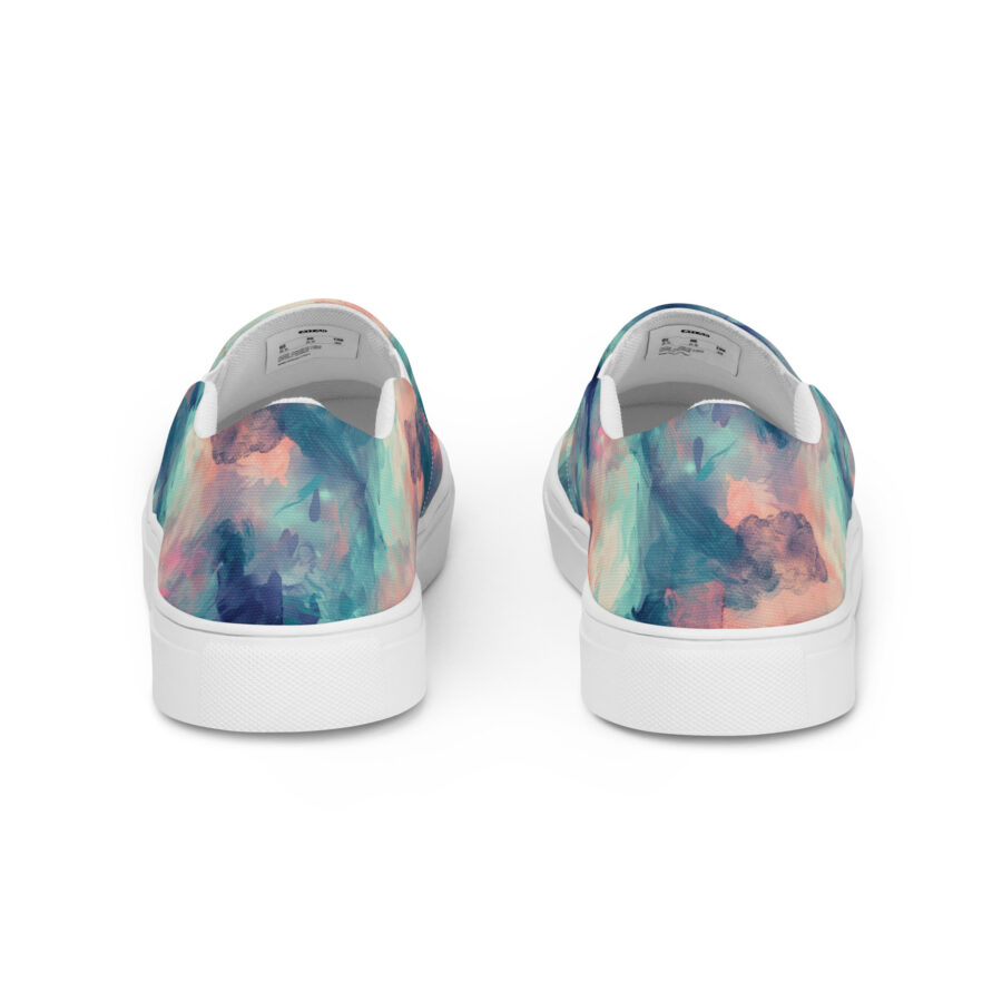 Watercolor Slips - white sole, back view