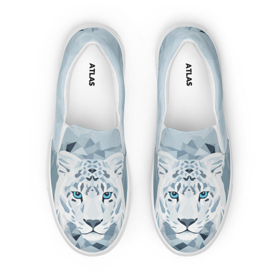 Snow Leopard Slips - white sole, front view