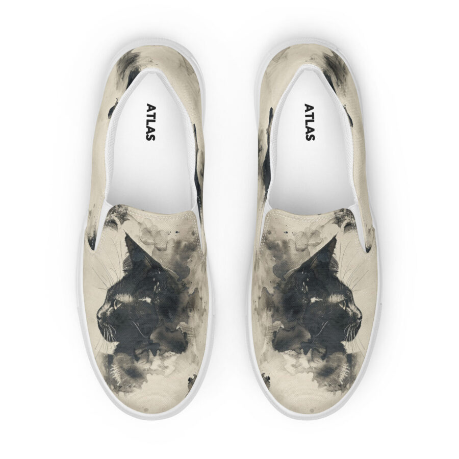 Lux Cat Slips - white sole, front view