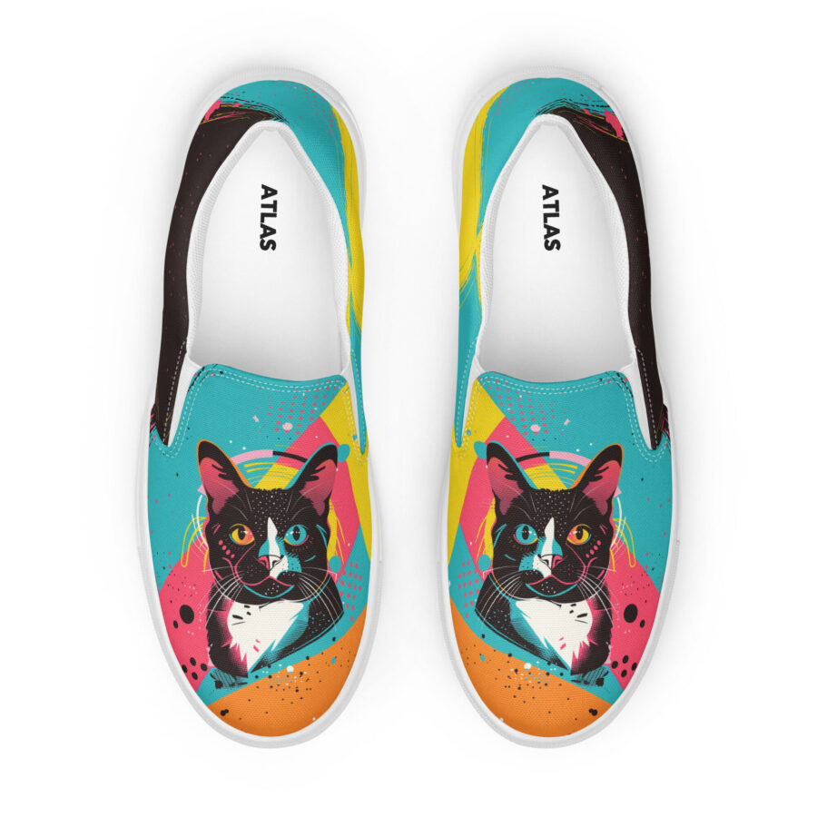 Pop Cat Slips - white sole, front view