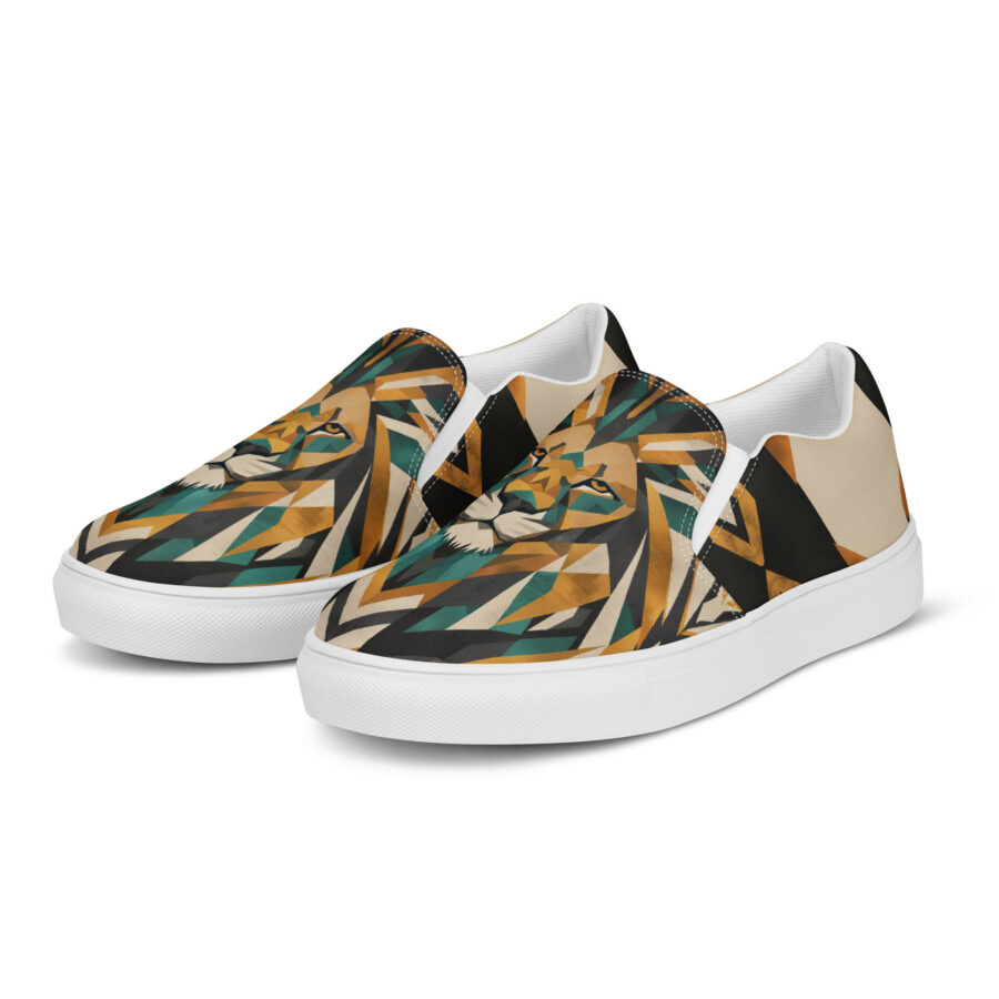 Lion Pride Slips - white sole, left front view