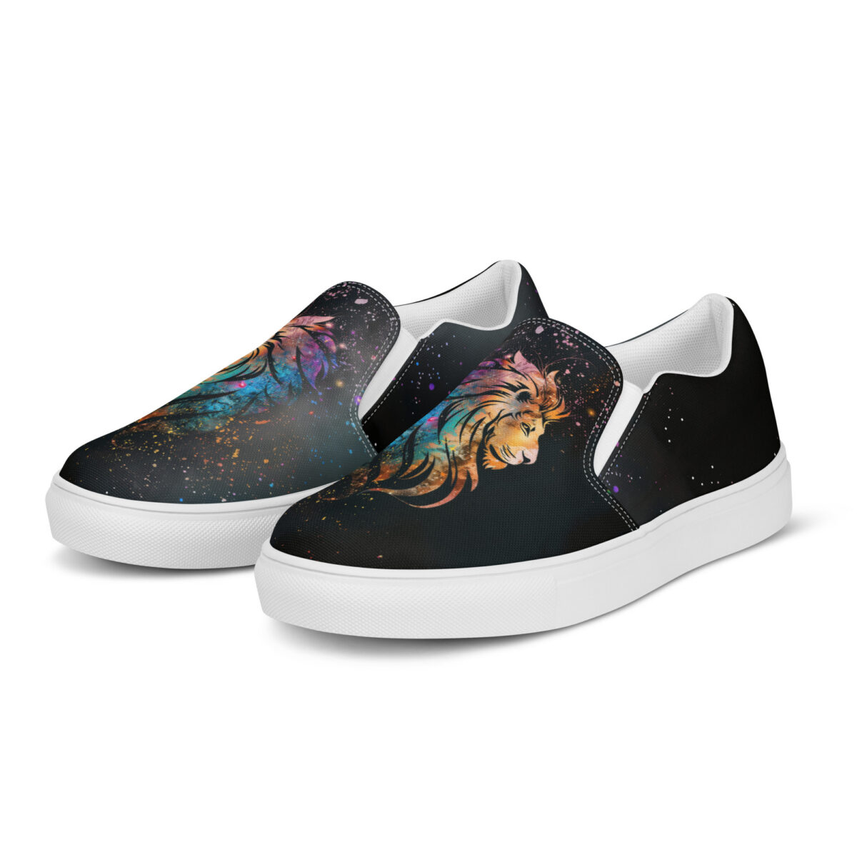 Lion Dazzle Slips - white sole, left front view