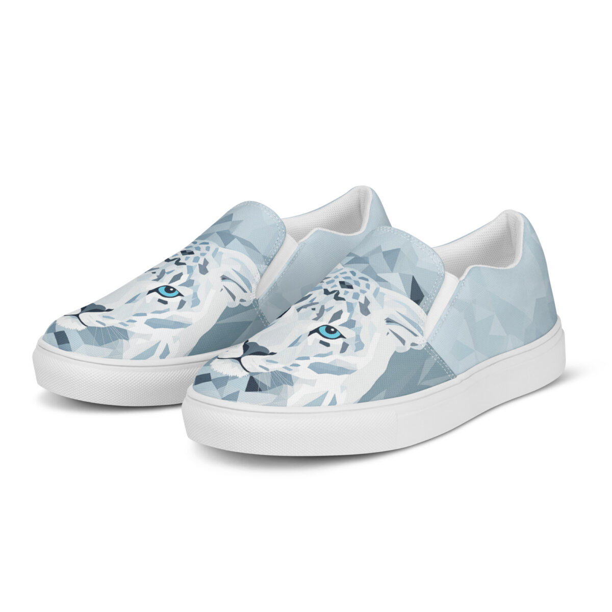 Snow Leopard Slips - white sole, left front view