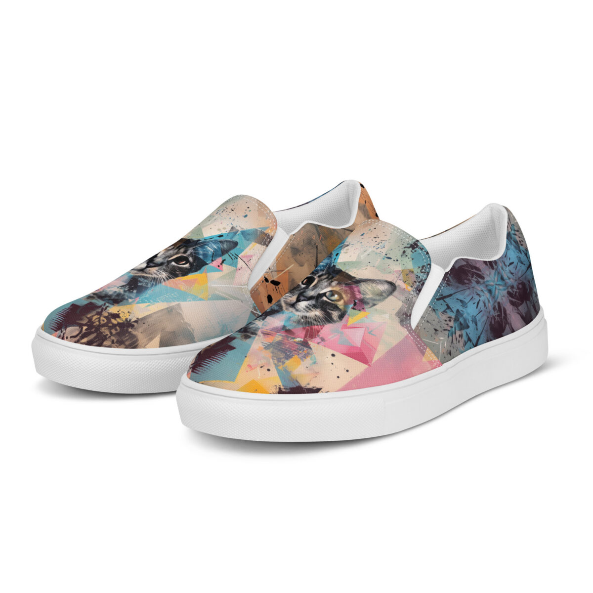 Alley Cat Slips - white sole, left front view