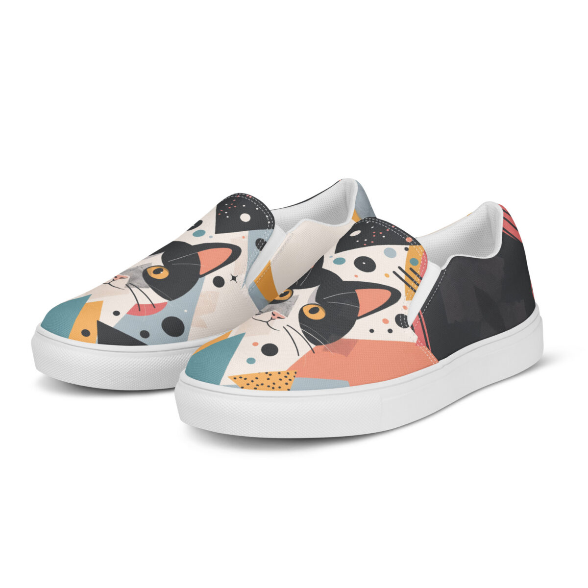 Cheeky Cat Slips - white sole, left front view