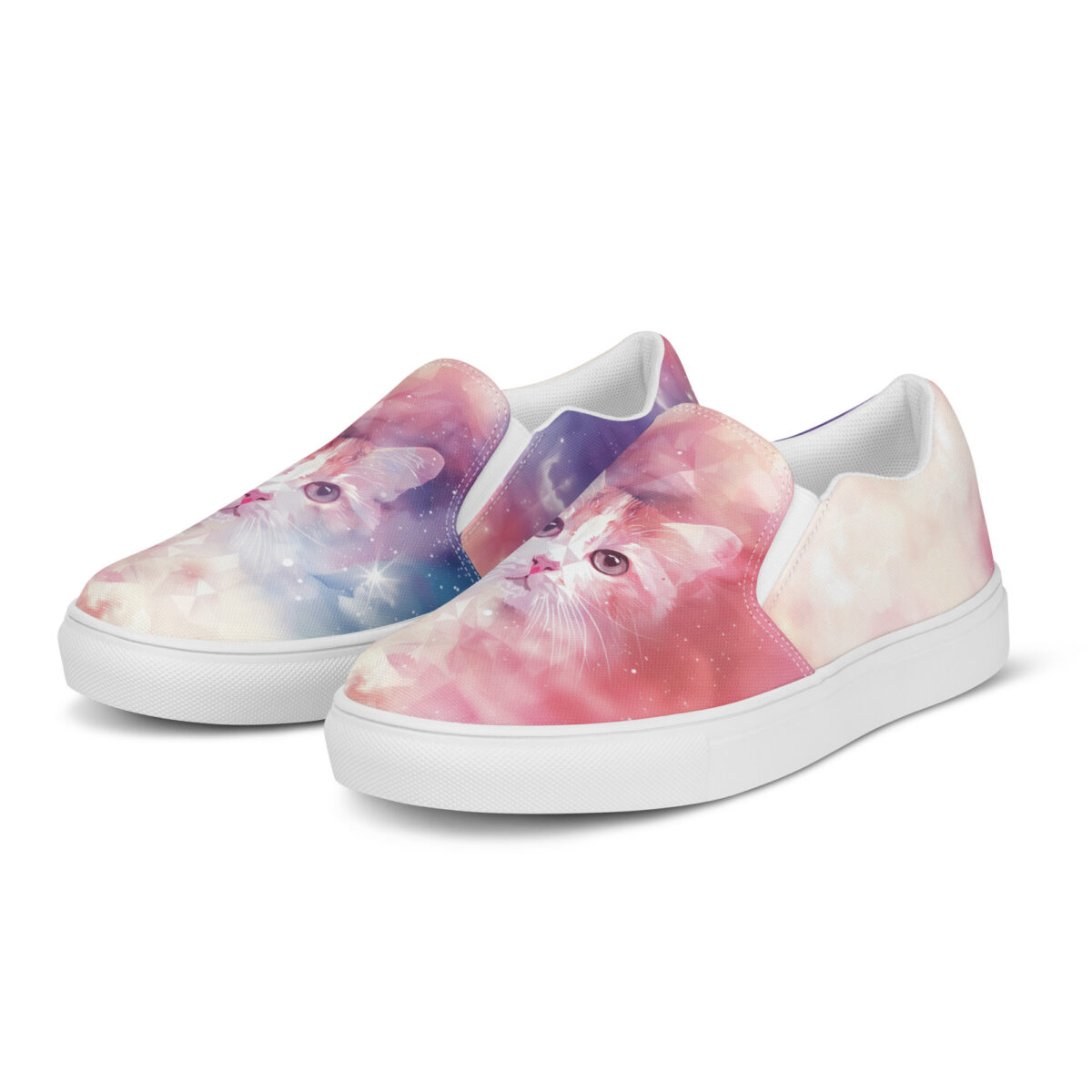 Dream Cat Slips - white sole, left front view