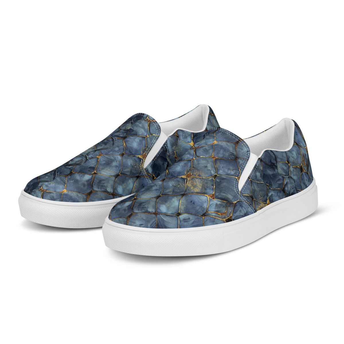 Royal Snakeskin Slips - white sole, left front view