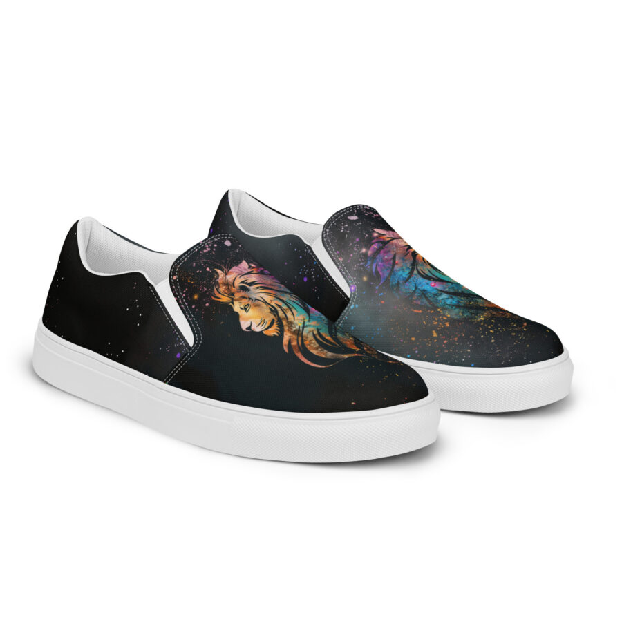 Lion Dazzle Slips - white sole, right front view