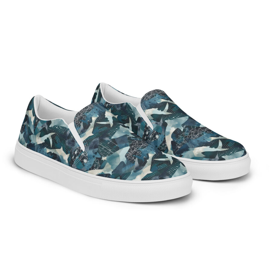 Sharky Slips - white sole, right front view