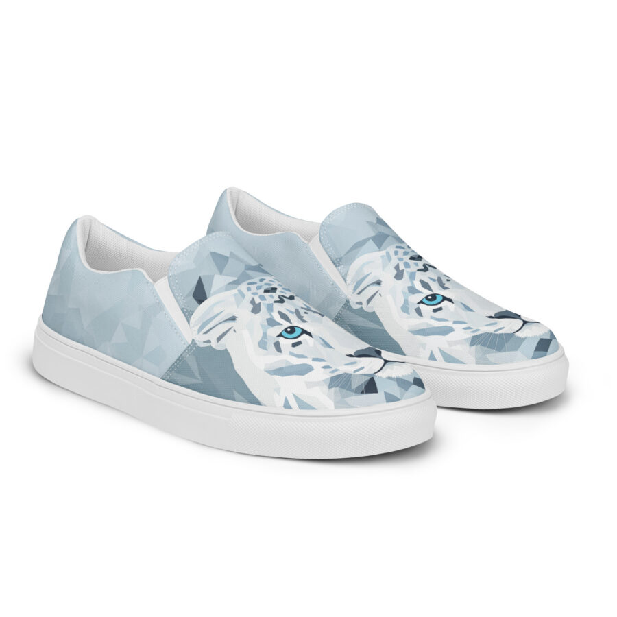Snow Leopard Slips - white sole, right front view