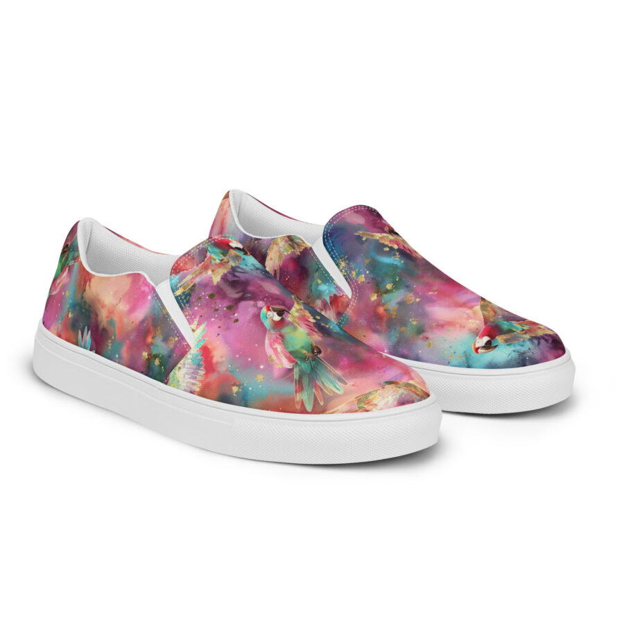 Macaw Slips - white sole, right front view