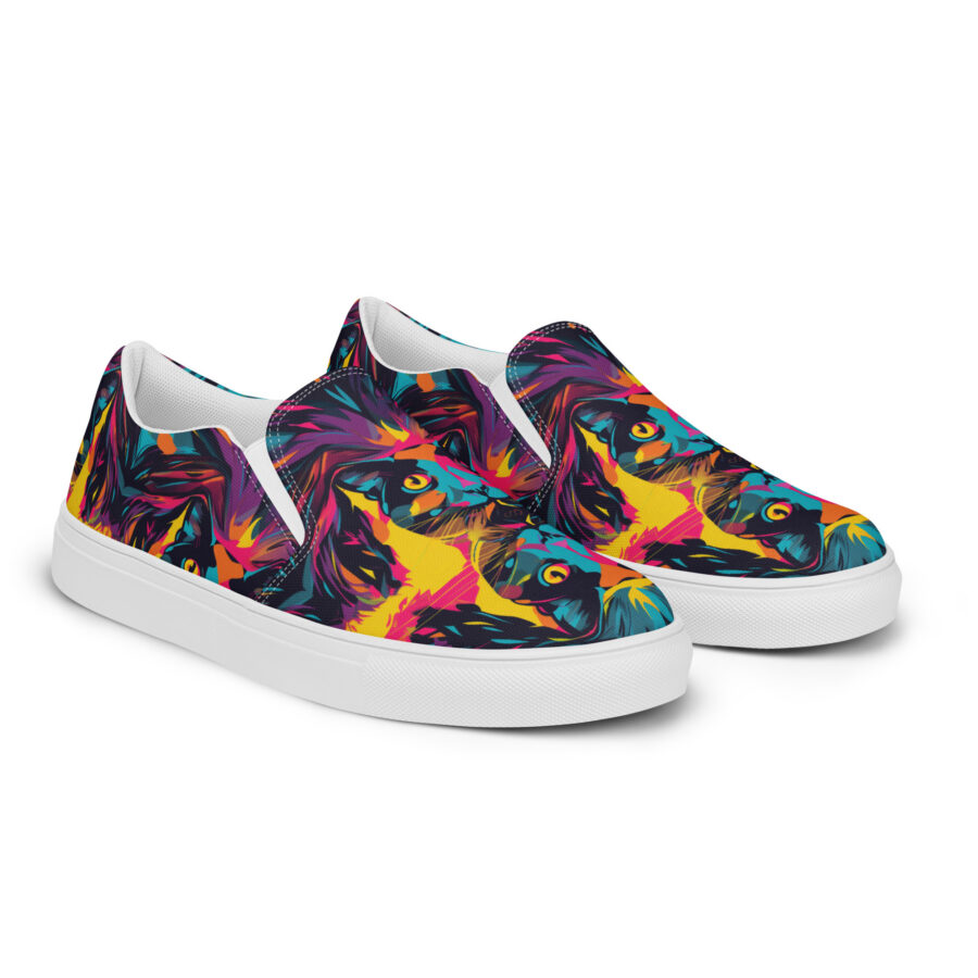 Party Cat Slips - white sole, right front view