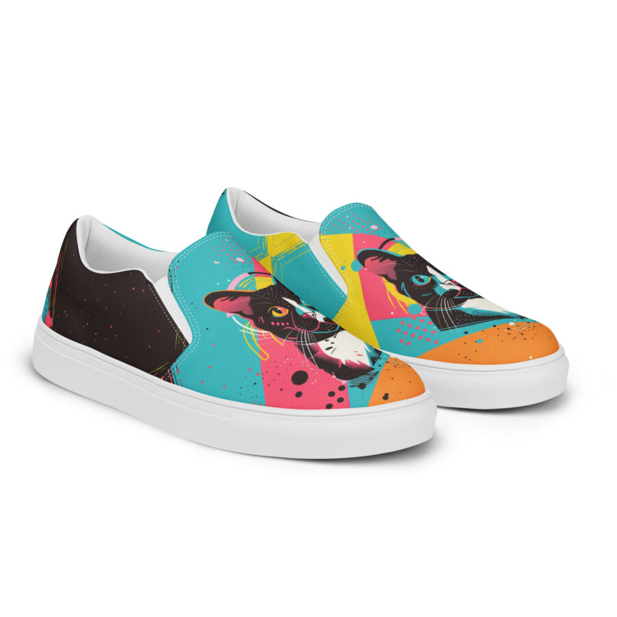 Pop Cat Slips - white sole, right front view