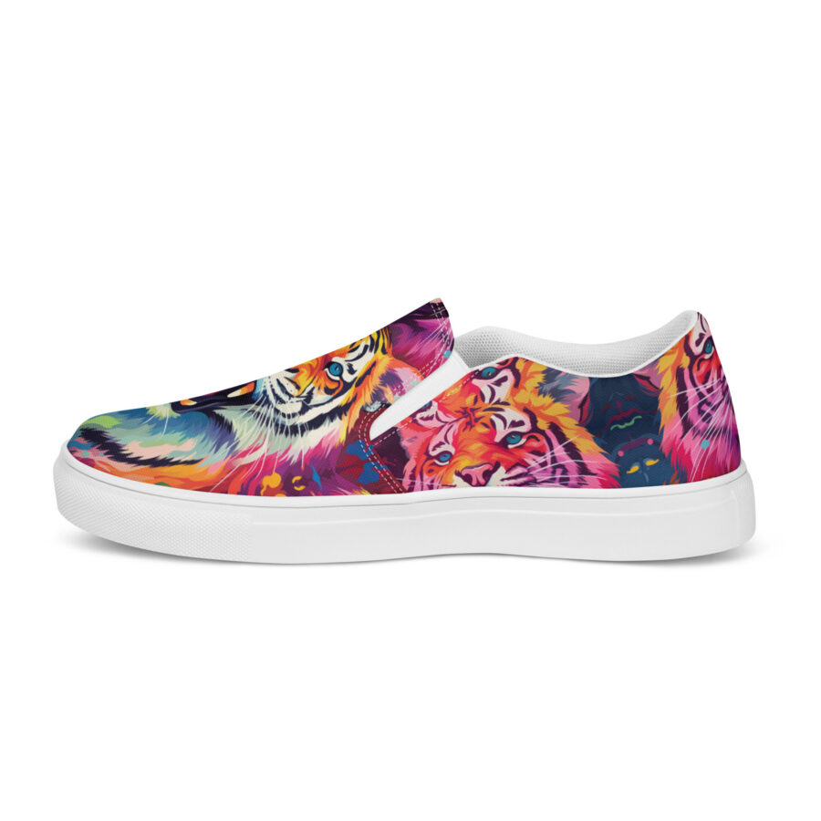 Tiger Roar Slips - white sole, right inside view