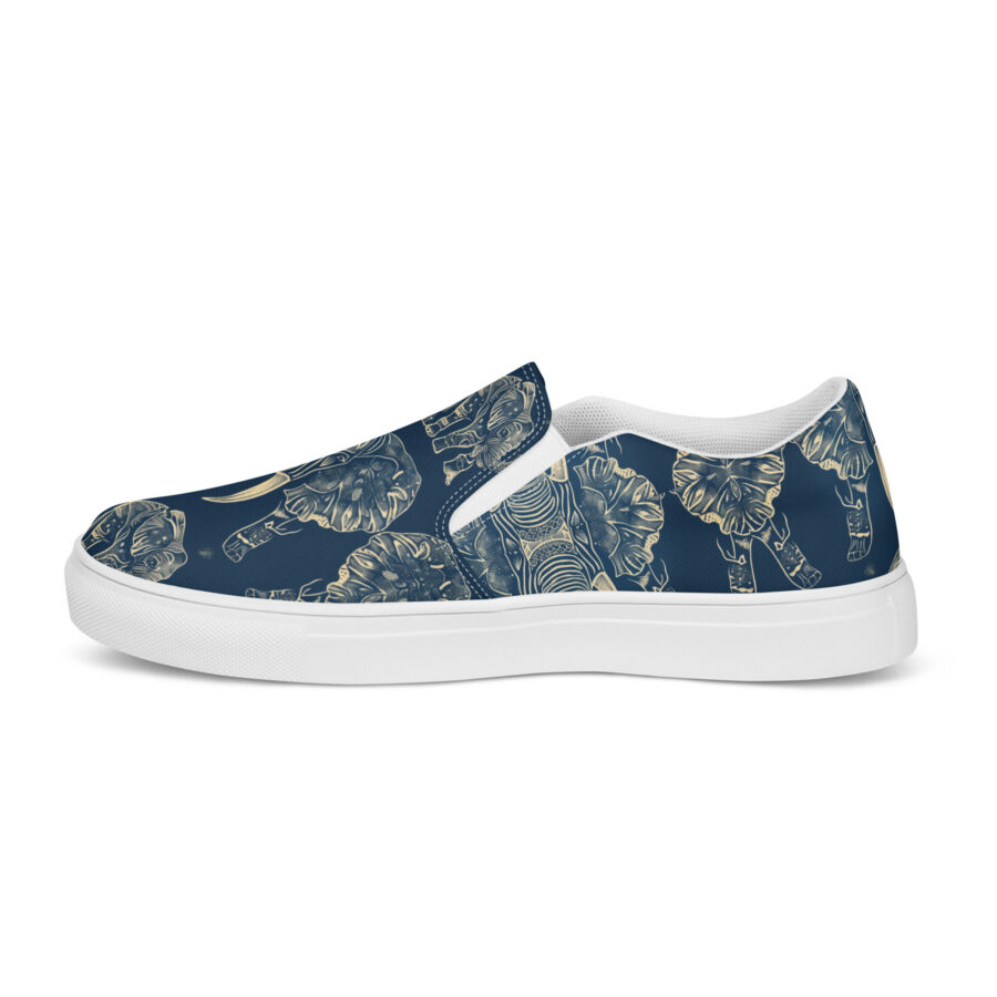 Elephant Spirit Slips - white sole, right inside view