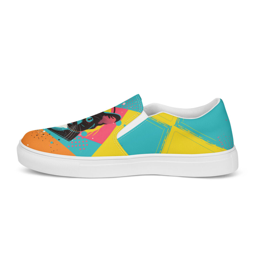 Pop Cat Slips - white sole, right inside view