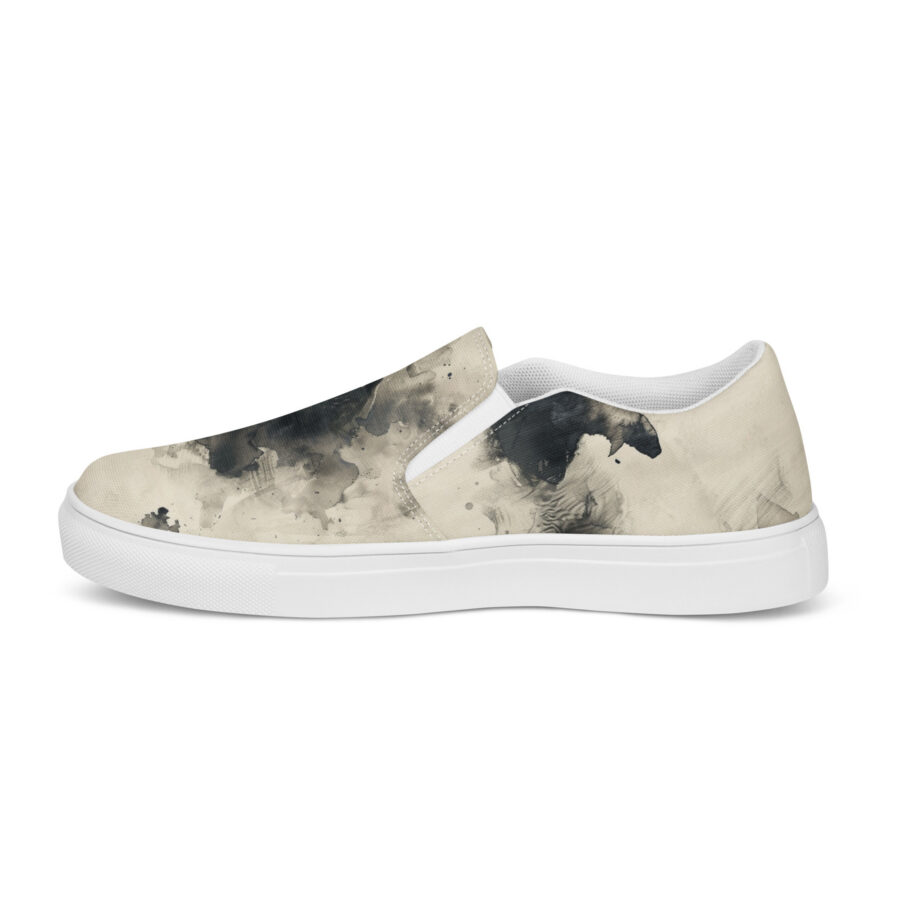 Lux Cat Slips - white sole, right inside view
