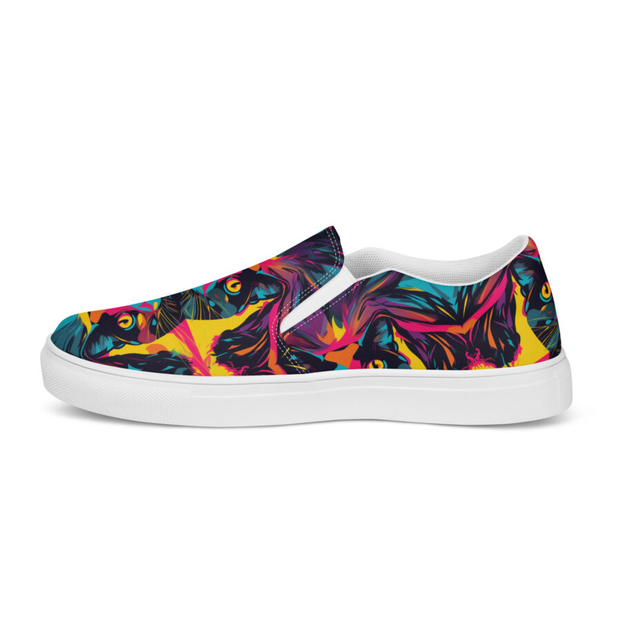 Party Cat Slips - white sole, right inside view