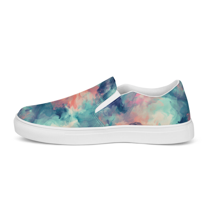 Watercolor Slips - white sole, right inside view