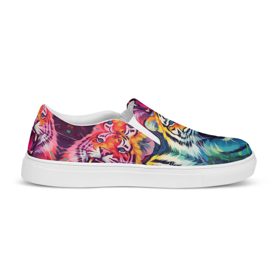 Tiger Roar Slips - white sole, right outside view