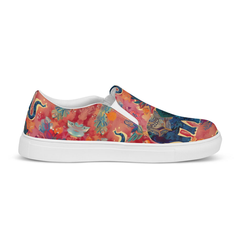 Elephant Spirit Slips - white sole, right outside view