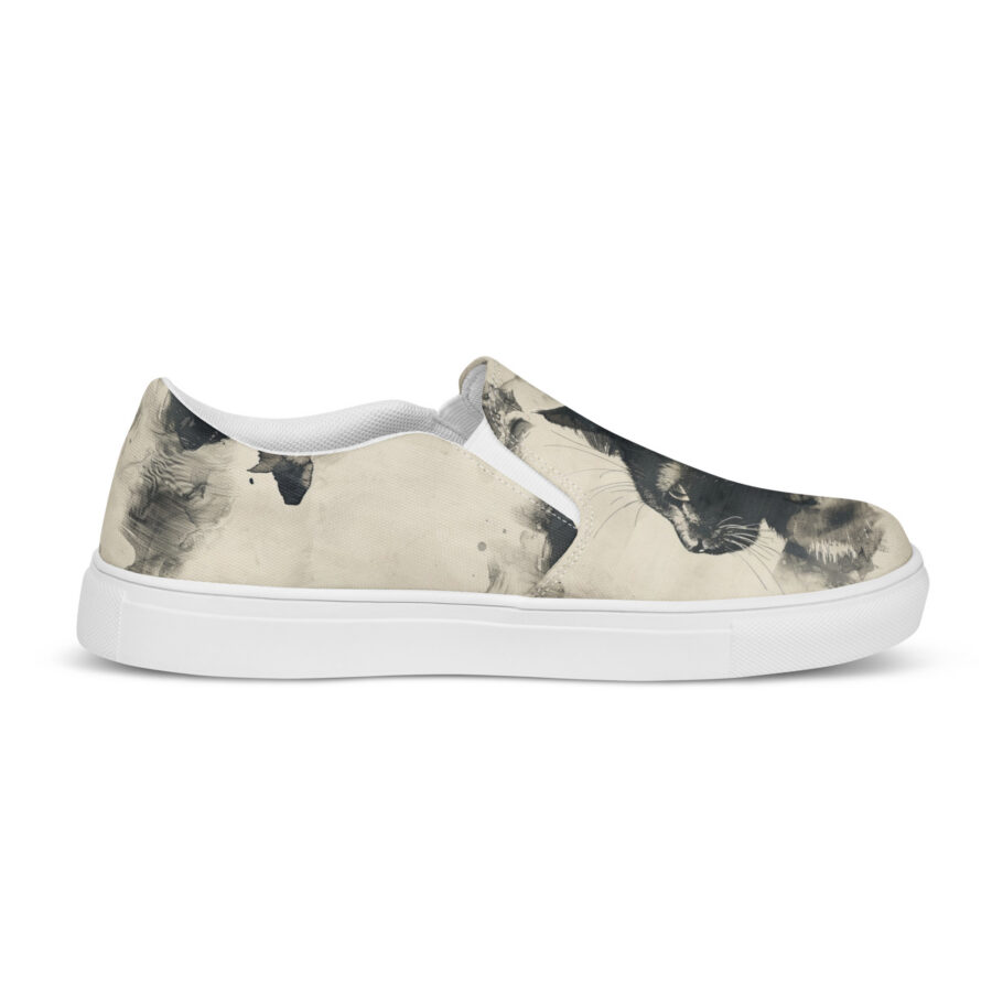 Lux Cat Slips - white sole, right outside view