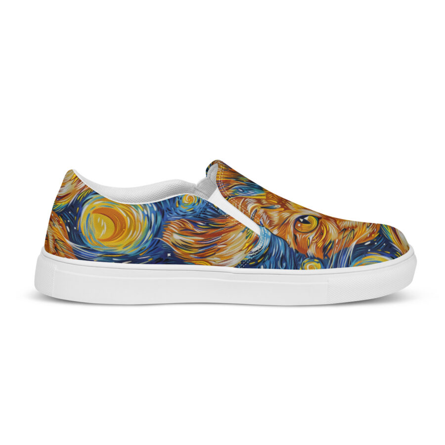 Pawcasso Night Slips - white sole, right outside view