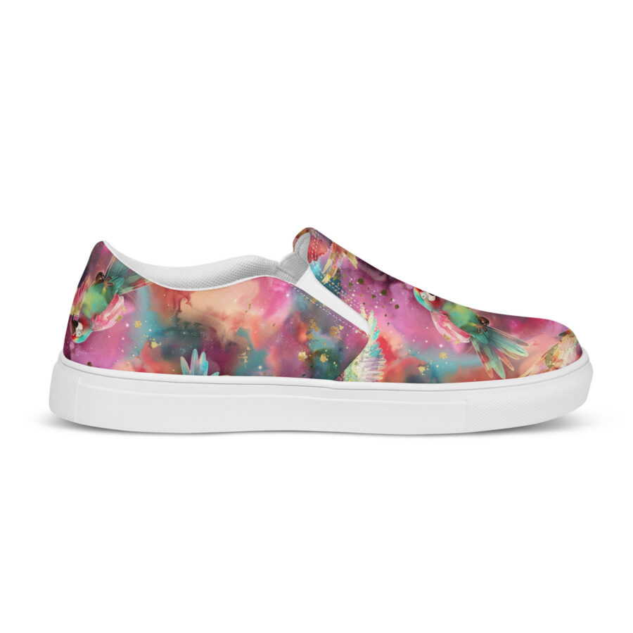 Macaw Slips - white sole, right outside view