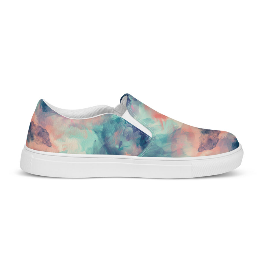 Watercolor Slips - white sole, right outside view