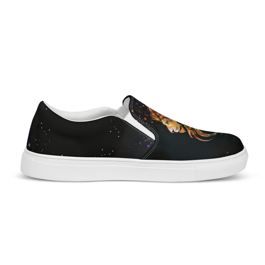 Lion Dazzle Slips - white sole, right outside view