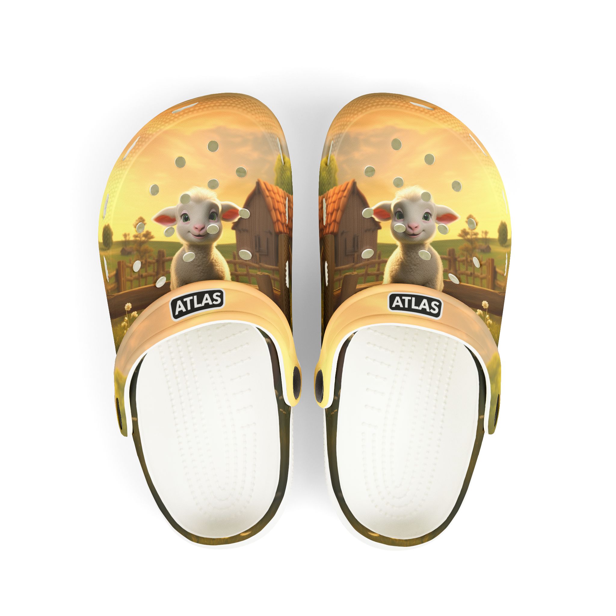 Little Lamb farm animal kids clog