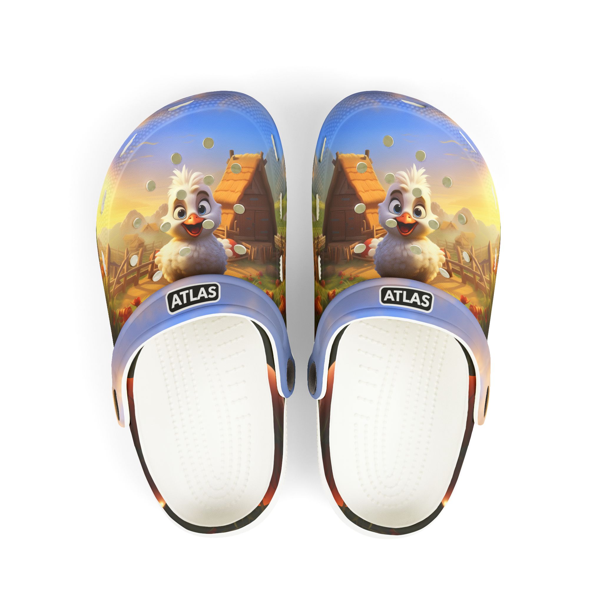 Puddles farm animal kids clog